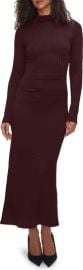 Good American Shine Rib Long Sleeve Midi Sheath Dress at Nordstrom