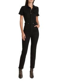 Good American Short Sleeve Denim Jumpsuit at Saks Fifth Avenue