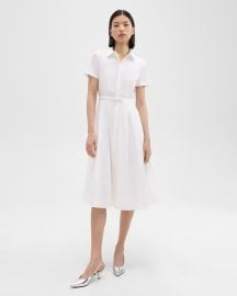 Good Cotton Short-Sleeve Shirt Dress at Theory