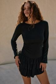 Good Feels Ruffle Long Sleeve Mini at Free People