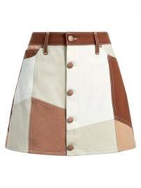 Good High-Rise Patchwork Mini Skirt at Alice + Olivia