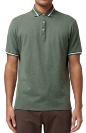 Good Man Brand Match Point Tipped Slub Short Sleeve Polo at Nordstrom