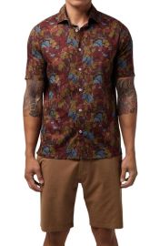 Good Man Brand On-Point Print Short Sleeve Button-Up Shirt at Nordstrom