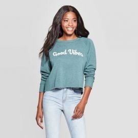 Good Vibes Cropped Graphic Sweatshirt by Target at Target