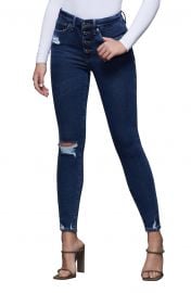 Good Waist Ripped Exposed Button Ankle Skinny Jeans at Nordstrom