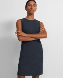 Good Wool Sleeveless Fitted Dress  Theory at Theory