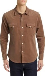 Goodlife Stretch Corduroy Snap Front Shirt in Timber at Nordstrom