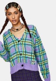 Goof Fuzzy Plaid Cardigan by The Ragged Priest at Dolls Kill