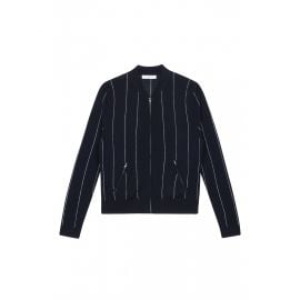 Gordon Baseball Stripe Cardigan at Sandro