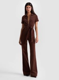 Gorgeous Corduroy Jumpsuit In Dark Chocolate Alice Olivia at Alice + Olivia