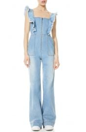 Gorgeous Open Back Ruffled Denim Jumpsuit at Nordstrom Rack