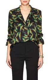 Gosford Palm-Leaf-Print Silk Blouse at Barneys