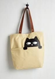 Got One Friend in My Pocket Tote in Black Cat at ModCloth