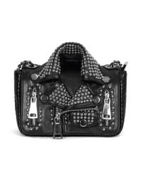 Gothic Black Rivets Jacket Shoulder Bag With Chain at Hard n Heavy