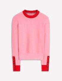 Grace Color Block Jumper in Pink Lady at Boden