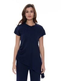 Gracia Fashion Women39s Asymmetric Cut Ruched-Side Top at Gracia