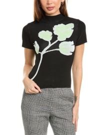Gracia Flower Mock Neck Top ShopSimon at Shop Simon