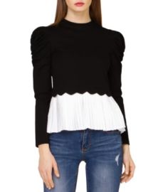 Gracia Pleated Hem Puff Sleeve Top 44 off - Comparable value 81 Bloomingdales at Bloomingdales