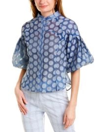 Gracia Polka Dot Paneled Top Shop Premium Outlets at Shop Simon