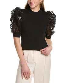 Gracia Sequin Mutton Sleeve Top Shop Premium Outlets at Shop Simon