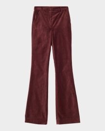 Gracie Velvet High-Rise Flare Pants at Neiman Marcus