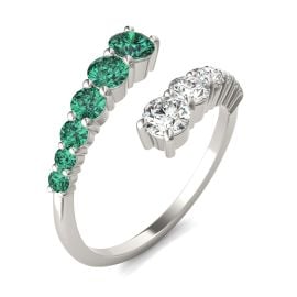 Graduated Open Wrap Emerald Ring at Charles & Colvard