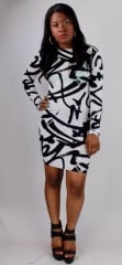 Graffiti Scribble Bodycon Dress at Star Struck