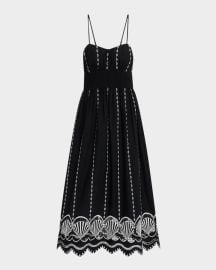 Granada Seashell Embroidered Midi Dress at Neiman Marcus