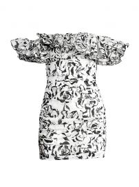 Graphic Floral Cotton Voile Off-The-Shoulder Mini Dress by Alexandre Vauthier at Saks Fifth Avenue