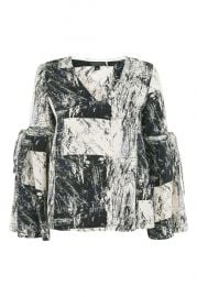 Graphic print blouse at Topshop