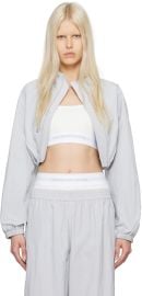 Gray And White Bolero Bomber Jacket at ssense