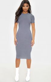 Gray Cap Sleeve Midi Dress by Pretty Little Thing at Pretty Little Thing