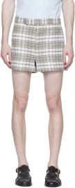 Gray Check Shorts by Thom Browne on Sale at ssense