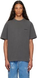 Gray Duster Script T Shirt at ssense