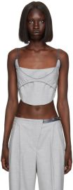 Gray Edith Corset Tank Top by Anna October on Sale at ssense