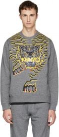 Gray Geo Tiger Sweatshirt by Kenzo at Ssense