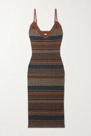 Gray Sandi striped ribbed Lurex dress Lx27AGENCE NET-A-PORTER at Net a Porter