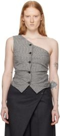 Gray Single Shoulder Tank Top at ssense