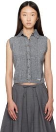 Gray Sleeveless Cardigan at Farfetch