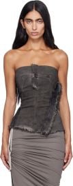 Gray Tower Bustier Denim Top at Ssense