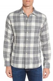 Grayers Devon Trim Fit Plaid Herringbone Sport Shirt at Nordstrom