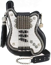 Greatest Hits Beaded Guitar Crossbody Handbag Purse by Mary Frances at Amazon