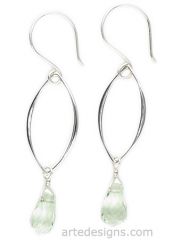 Green Amethyst Link Earrings at Arte Designs