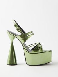 Green Belle 150 metallic-leather platform sandals Dx27Accori FASHION US at Matches