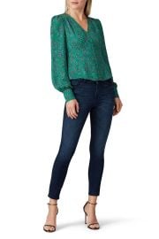 Green Button Front Blouse by Nicholas for 50 Rent the Runway at Rent the Runway