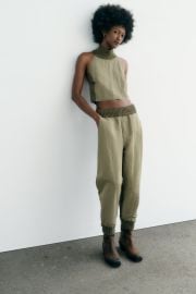 Green Crop Top and Pants at Zara