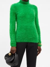 Green Faux-fur roll-neck sweater  Stella McCartney  FASHION US at Matches