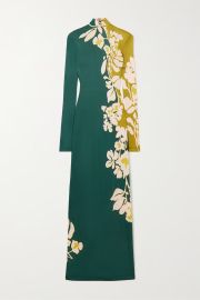 Green Halle floral-print satin-jersey maxi dress LA DOUBLEJ NET-A-PORTER at Net a Porter