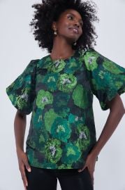 Green Jacquard Lyla Blouse Pomander Place at Tuckernuck