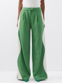 Green Lagos striped wide-leg twill trousers Ahluwalia FASHION US at Matches